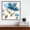Blue Morning II (Flower) by Asia Jensen 16-in. W x 16-in. H. Canvas Wall Art Print Framed in Grey